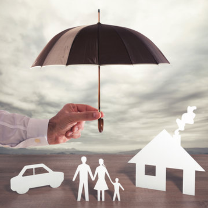 umbrella shielding family and home